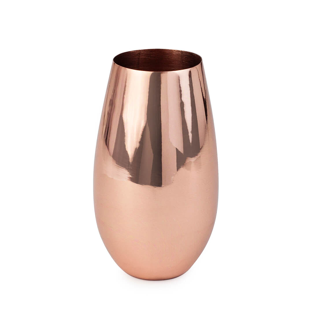 Set of 2 Shatterproof 100% Handcrafted Copper Champagne Flutes For Gift 16 oz 